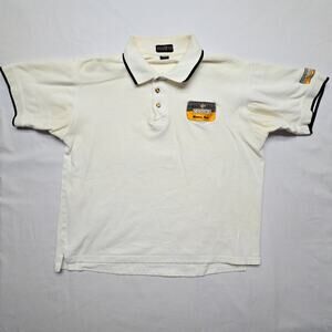 Vintage Cohiba Polo Shirt Embroidered Logo White Pacific Blue Mens XL 90s